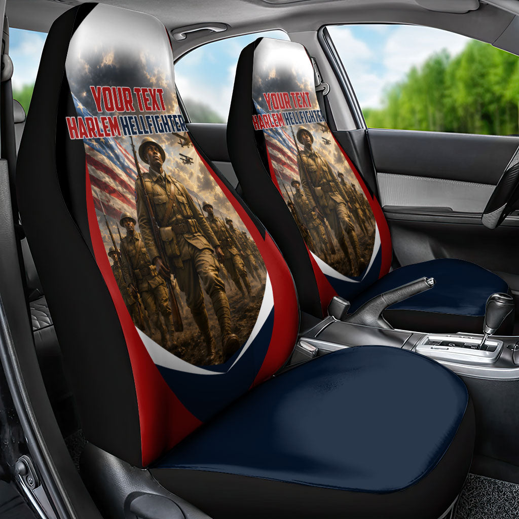 Personalized Harlem Hellfighters Car Seat Cover WWI African American Soldiers Patriotic Vintage Art