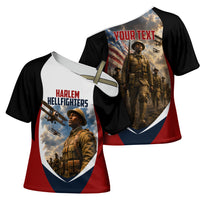 Personalized Harlem Hellfighters Cross Shoulder Shirt WWI African American Soldiers Patriotic Vintage Art