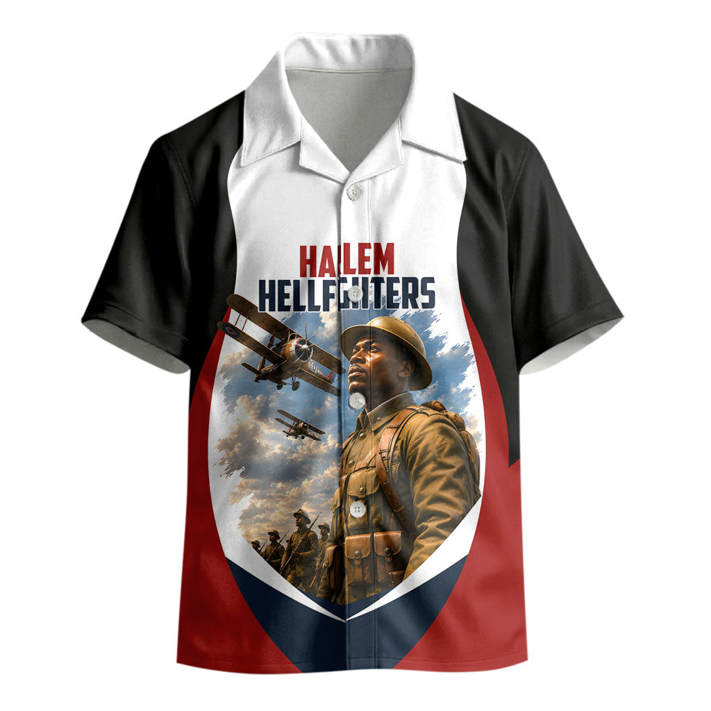 Personalized Harlem Hellfighters Kid Hawaiian Shirt WWI African American Soldiers Patriotic Vintage Art