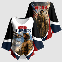 Personalized Harlem Hellfighters Kimono Sleeve Blouse WWI African American Soldiers Patriotic Vintage Art