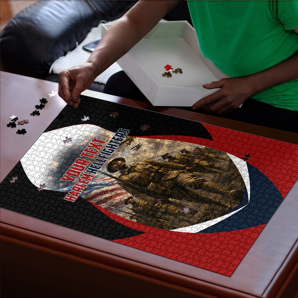 Personalized Harlem Hellfighters Puzzle WWI African American Soldiers Patriotic Vintage Art