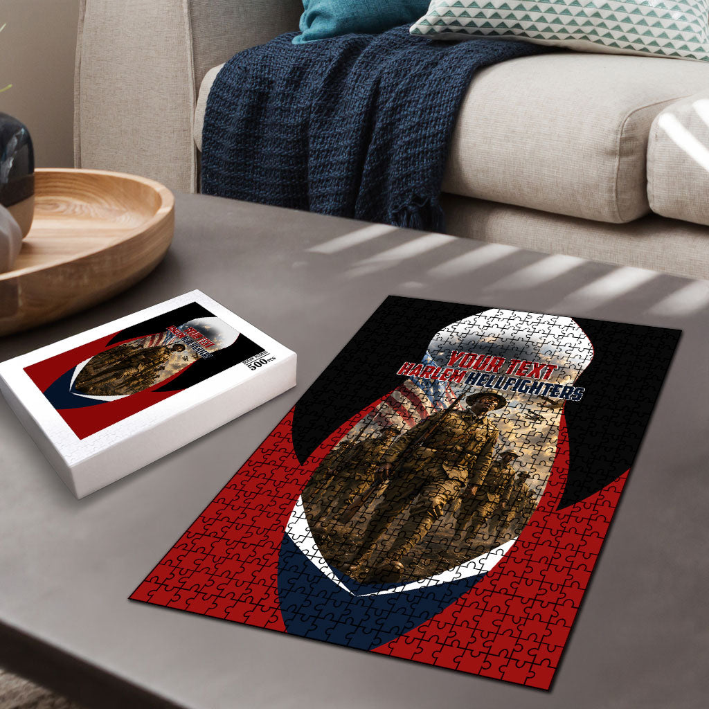 Personalized Harlem Hellfighters Puzzle WWI African American Soldiers Patriotic Vintage Art
