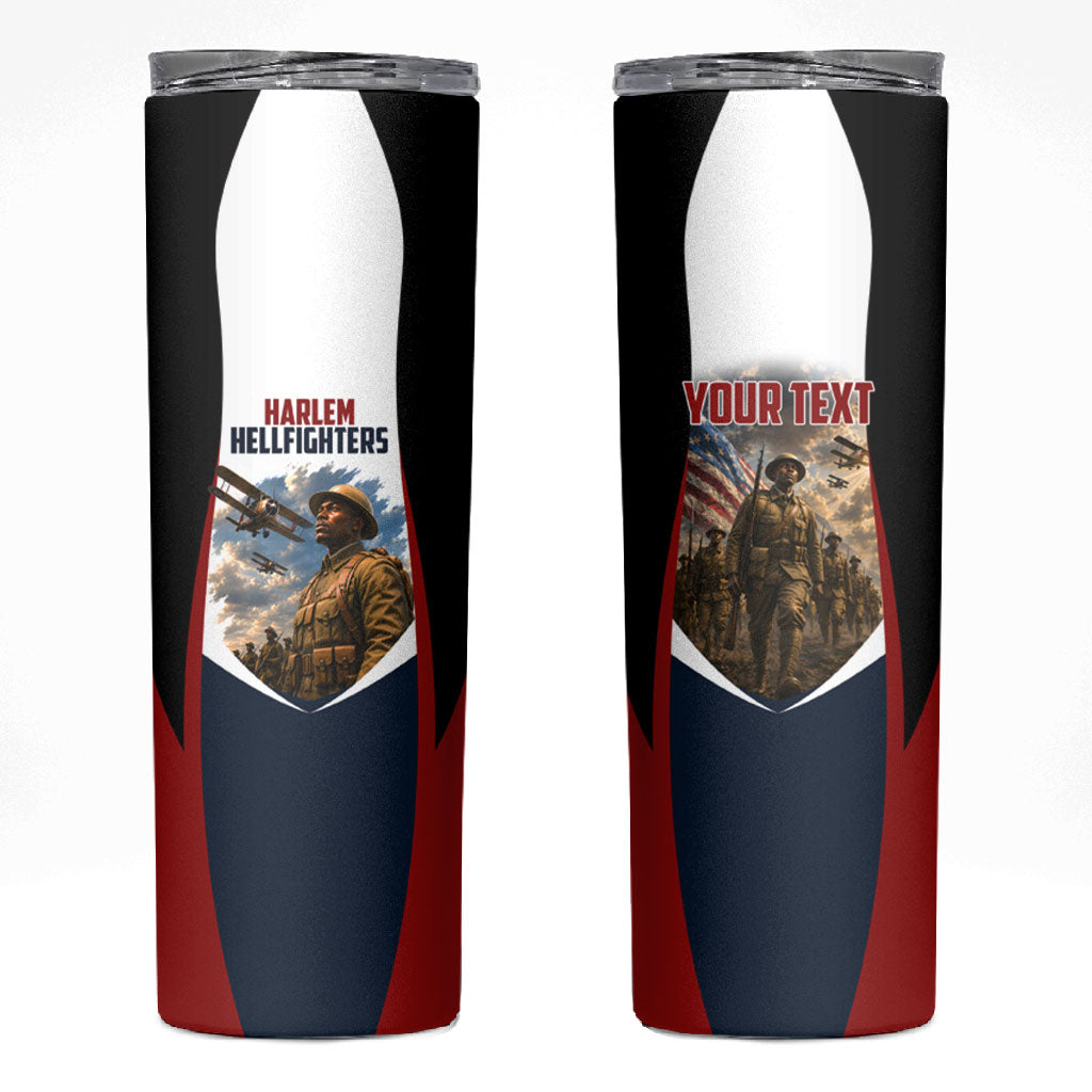 Personalized Harlem Hellfighters Skinny Tumbler WWI African American Soldiers Patriotic Vintage Art