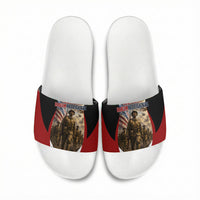 Personalized Harlem Hellfighters Slide Sandals WWI African American Soldiers Patriotic Vintage Art