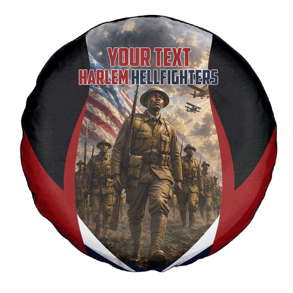 Personalized Harlem Hellfighters Spare Tire Cover WWI African American Soldiers Patriotic Vintage Art