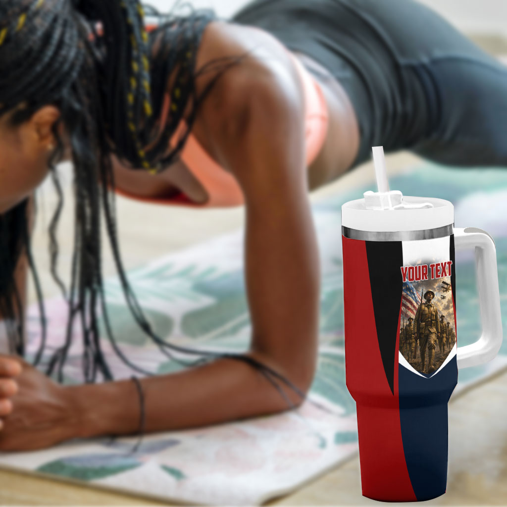 Personalized Harlem Hellfighters Tumbler With Handle WWI African American Soldiers Patriotic Vintage Art
