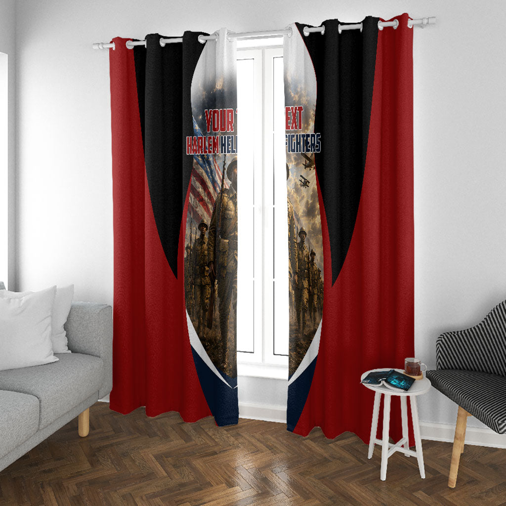 Personalized Harlem Hellfighters Window Curtain WWI African American Soldiers Patriotic Vintage Art