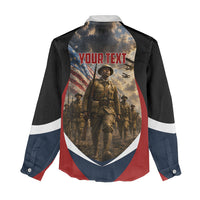 Personalized Harlem Hellfighters Women Casual Shirt WWI African American Soldiers Patriotic Vintage Art