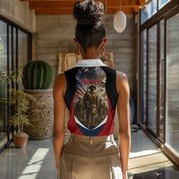 Personalized Harlem Hellfighters Women Sleeveless Polo Shirt WWI African American Soldiers Patriotic Vintage Art