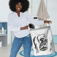 Personalized Harlem Hellfighters Laundry Basket WWI African American Soldiers Monochrome Grunge Sketch Art