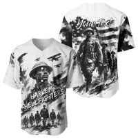 Personalized Harlem Hellfighters Baseball Jersey WWI African American Soldiers Monochrome Grunge Sketch Art