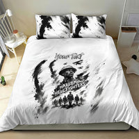 Personalized Harlem Hellfighters Bedding Set WWI African American Soldiers Monochrome Grunge Sketch Art