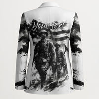 Personalized Harlem Hellfighters Blazer WWI African American Soldiers Monochrome Grunge Sketch Art