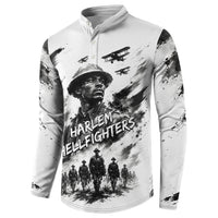 Personalized Harlem Hellfighters Button Sweatshirt WWI African American Soldiers Monochrome Grunge Sketch Art
