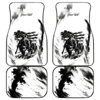 Personalized Harlem Hellfighters Car Mats WWI African American Soldiers Monochrome Grunge Sketch Art