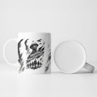Personalized Harlem Hellfighters Ceramic Mug WWI African American Soldiers Monochrome Grunge Sketch Art