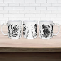 Personalized Harlem Hellfighters Ceramic Mug WWI African American Soldiers Monochrome Grunge Sketch Art