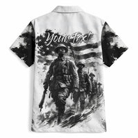 Personalized Harlem Hellfighters Hawaiian Shirt WWI African American Soldiers Monochrome Grunge Sketch Art