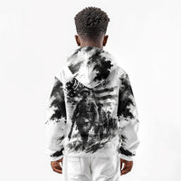 Personalized Harlem Hellfighters Kid Hoodie WWI African American Soldiers Monochrome Grunge Sketch Art