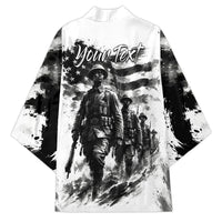Personalized Harlem Hellfighters Kimono WWI African American Soldiers Monochrome Grunge Sketch Art