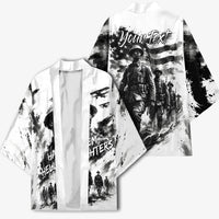 Personalized Harlem Hellfighters Kimono WWI African American Soldiers Monochrome Grunge Sketch Art