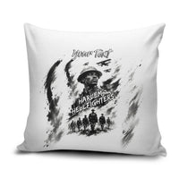 Personalized Harlem Hellfighters Pillow Cover WWI African American Soldiers Monochrome Grunge Sketch Art