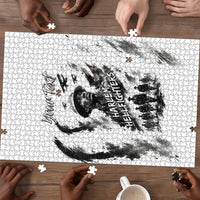 Personalized Harlem Hellfighters Puzzle WWI African American Soldiers Monochrome Grunge Sketch Art