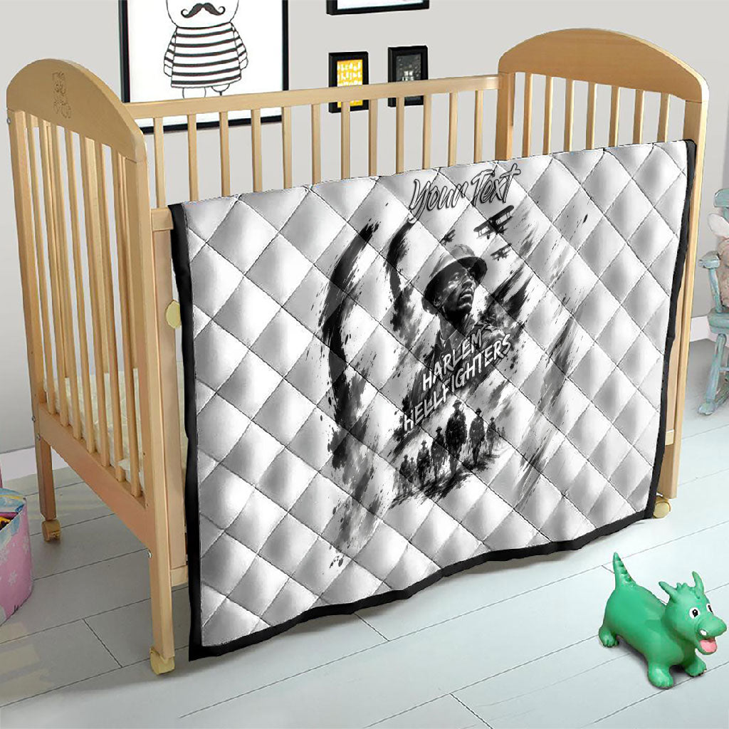 Personalized Harlem Hellfighters Quilt WWI African American Soldiers Monochrome Grunge Sketch Art