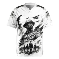 Personalized Harlem Hellfighters Rugby Jersey WWI African American Soldiers Monochrome Grunge Sketch Art