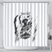 Personalized Harlem Hellfighters Shower Curtain WWI African American Soldiers Monochrome Grunge Sketch Art