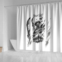 Personalized Harlem Hellfighters Shower Curtain WWI African American Soldiers Monochrome Grunge Sketch Art