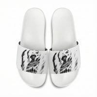 Personalized Harlem Hellfighters Slide Sandals WWI African American Soldiers Monochrome Grunge Sketch Art