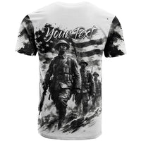 Personalized Harlem Hellfighters T shirt WWI African American Soldiers Monochrome Grunge Sketch Art