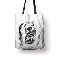 Personalized Harlem Hellfighters Tote Bag WWI African American Soldiers Monochrome Grunge Sketch Art