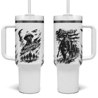 Personalized Harlem Hellfighters Tumbler With Handle WWI African American Soldiers Monochrome Grunge Sketch Art
