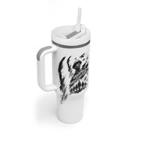 Personalized Harlem Hellfighters Tumbler With Handle WWI African American Soldiers Monochrome Grunge Sketch Art