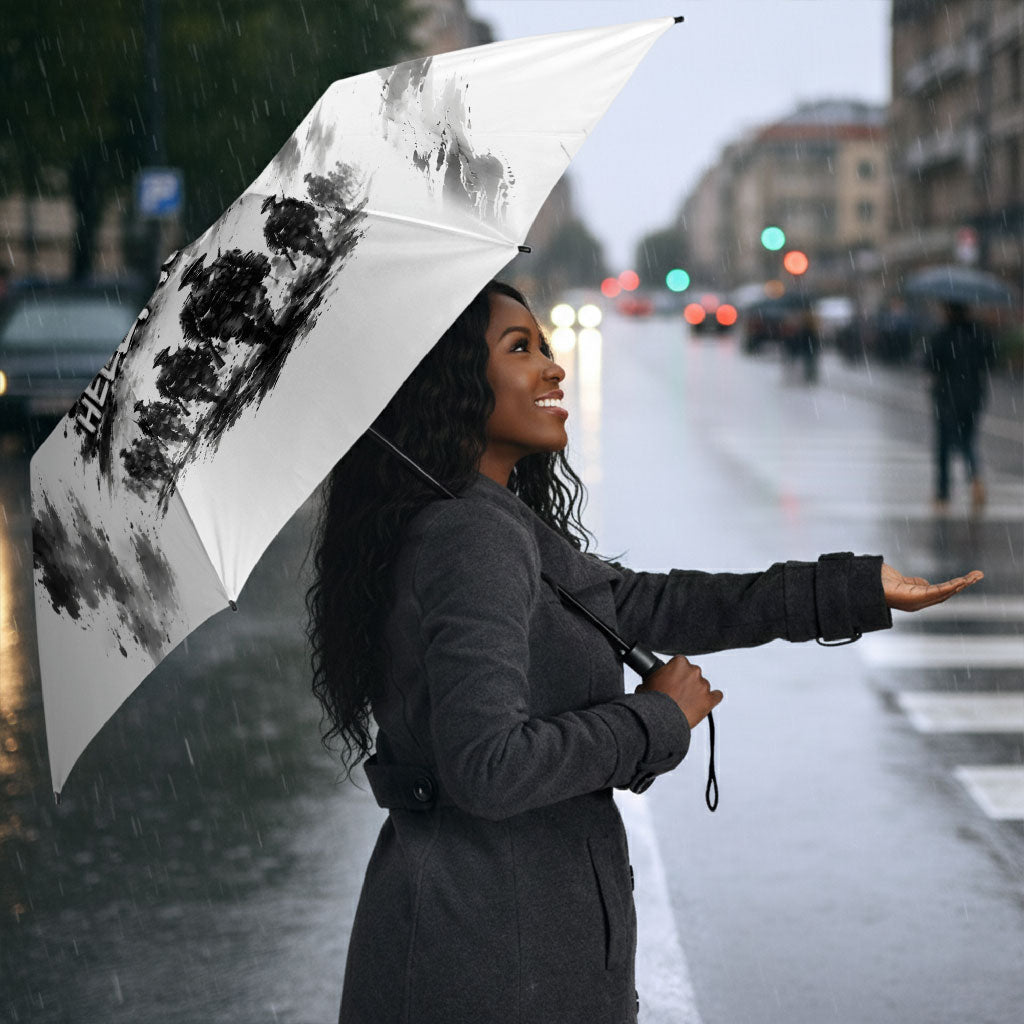 Personalized Harlem Hellfighters Umbrella WWI African American Soldiers Monochrome Grunge Sketch Art