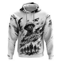 Personalized Harlem Hellfighters Zip Hoodie WWI African American Soldiers Monochrome Grunge Sketch Art