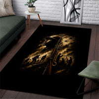 Harlem Hellfighters WWI Soldier Area Rug Vintage Military Jazz Band Artwork