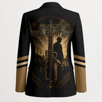 Harlem Hellfighters WWI Soldier Blazer Vintage Military Jazz Band Artwork