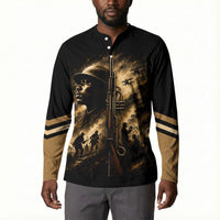Harlem Hellfighters WWI Soldier Button Sweatshirt Vintage Military Jazz Band Artwork