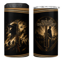 Harlem Hellfighters WWI Soldier 4 in 1 Can Cooler Tumbler Vintage Military Jazz Band Artwork