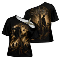 Harlem Hellfighters WWI Soldier Cross Shoulder Shirt Vintage Military Jazz Band Artwork