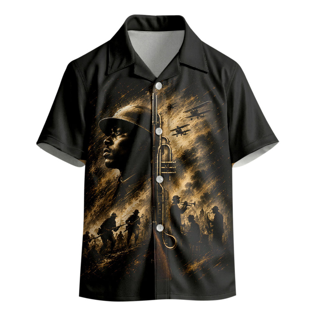 Harlem Hellfighters WWI Soldier Kid Hawaiian Shirt Vintage Military Jazz Band Artwork