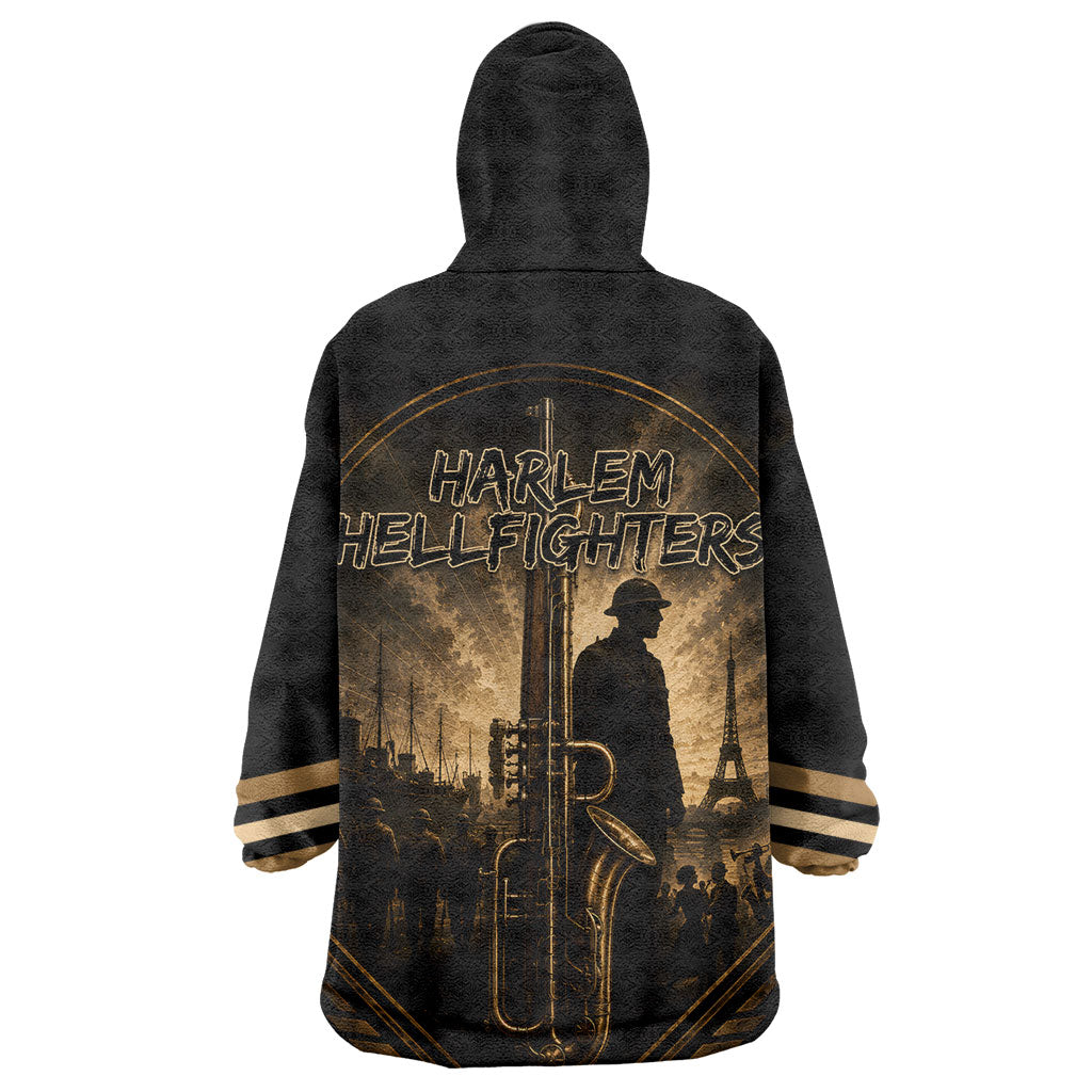 Harlem Hellfighters WWI Soldier Kid Wearable Blanket Hoodie Vintage Military Jazz Band Artwork