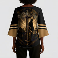 Harlem Hellfighters WWI Soldier Kimono Sleeve Blouse Vintage Military Jazz Band Artwork