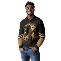Harlem Hellfighters WWI Soldier Long Sleeve Polo Shirt Vintage Military Jazz Band Artwork