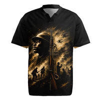 Harlem Hellfighters WWI Soldier Rugby Jersey Vintage Military Jazz Band Artwork