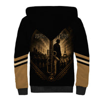 Harlem Hellfighters WWI Soldier Sherpa Hoodie Vintage Military Jazz Band Artwork