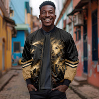 Harlem Hellfighters WWI Soldier Sleeve Zip Bomber Jacket Vintage Military Jazz Band Artwork